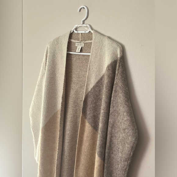 RUBY MOON Soft Long Cardigan Color Block / Long Sleeve - Picture 2 of 9